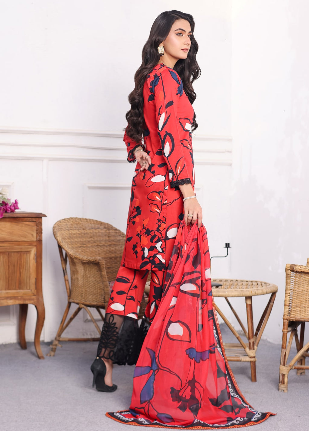 Embroidered Stitched 3 Piece Lawn Suit PD-24-101-A-Ready to Wear