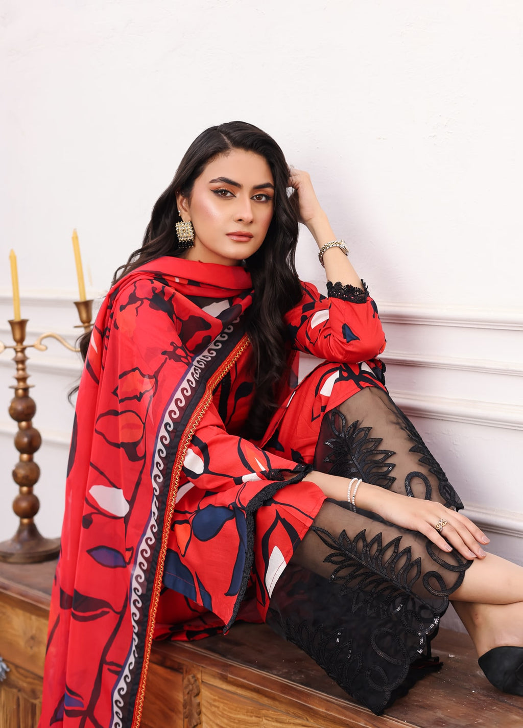 Embroidered Stitched 3 Piece Lawn Suit PD-24-101-A-Ready to Wear