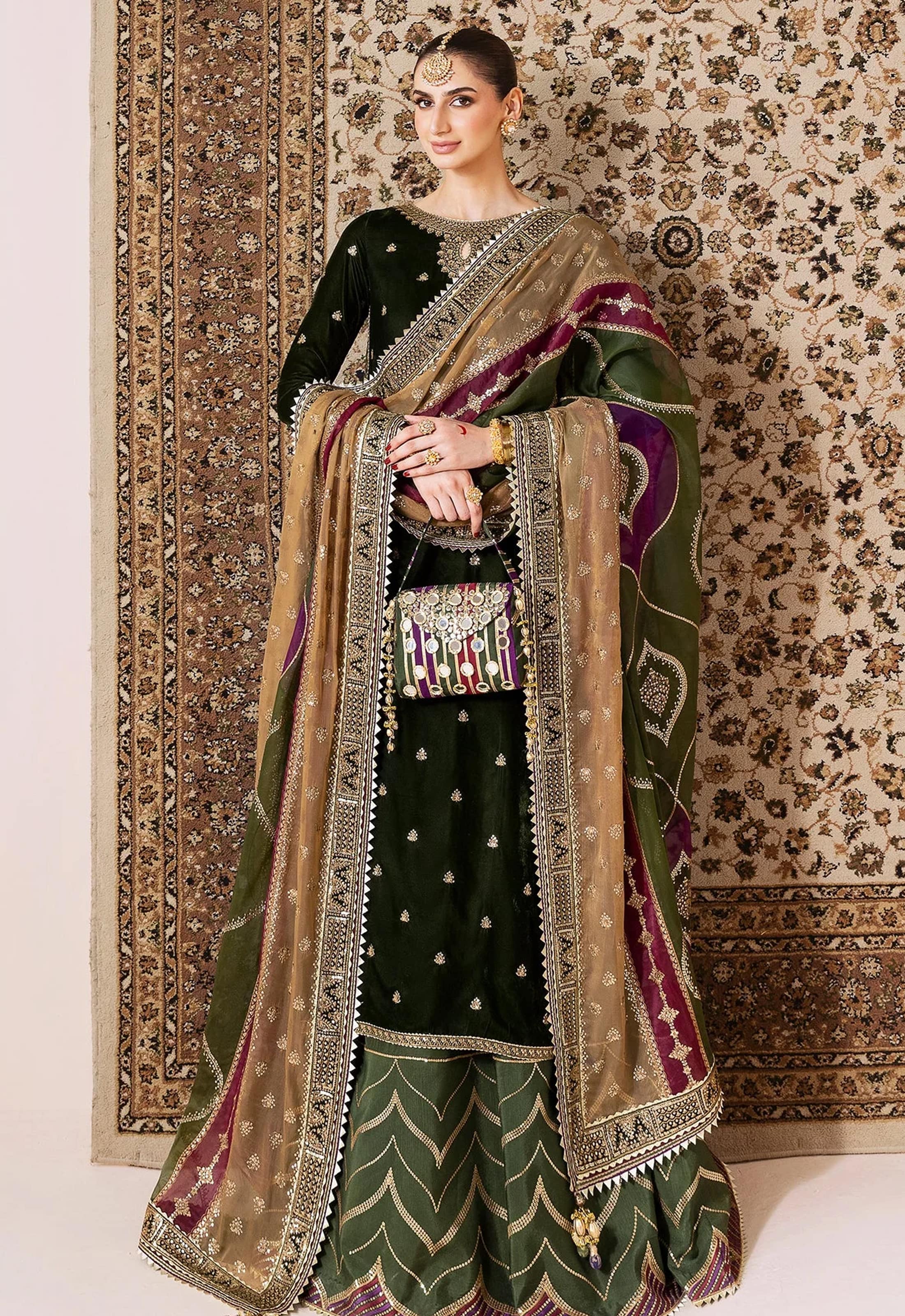 Embroidered Unstitched 3 Piece Velvet Suit JV-CVF-D09-25 - Party Wear