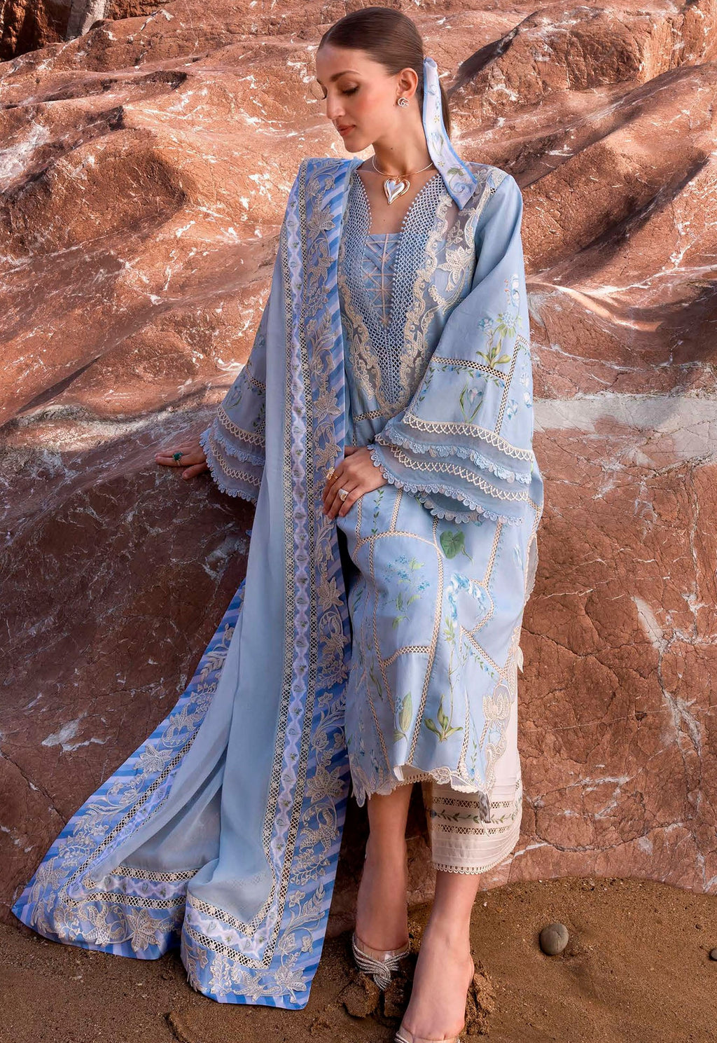Embroidered Lawn 3 Piece Unstitched Suit CSSL-D07-B-25 - Summer Collection
