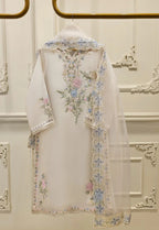 Embroidered Organza 3 Piece Semi Stitched Suit AG-S112013-25 - Party Wear