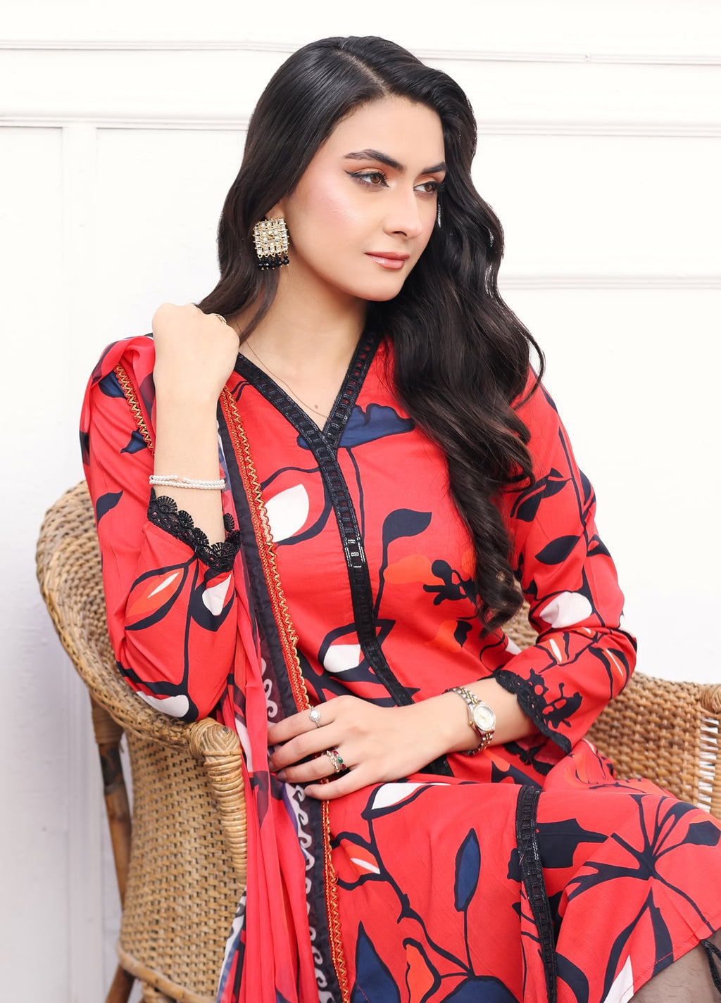 Embroidered Stitched 3 Piece Lawn Suit PD-24-101-A-Ready to Wear