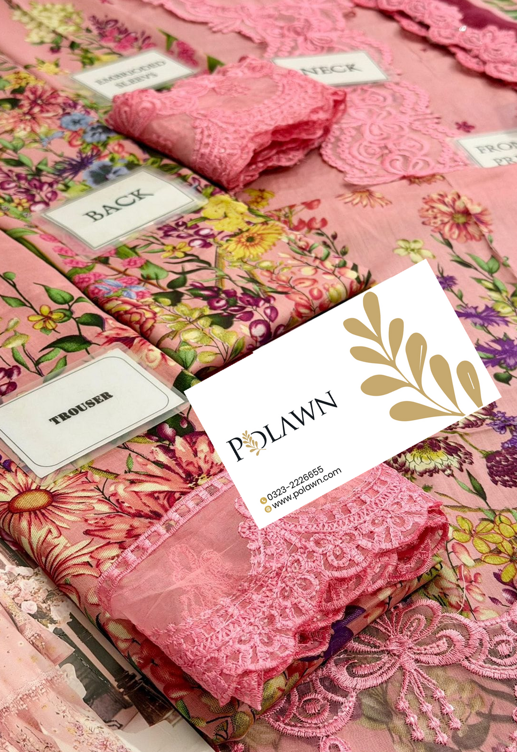 Embroidered Lawn 3 Piece Unstitched Suit MBL-MPT-2603-B-25 - Summer Collection