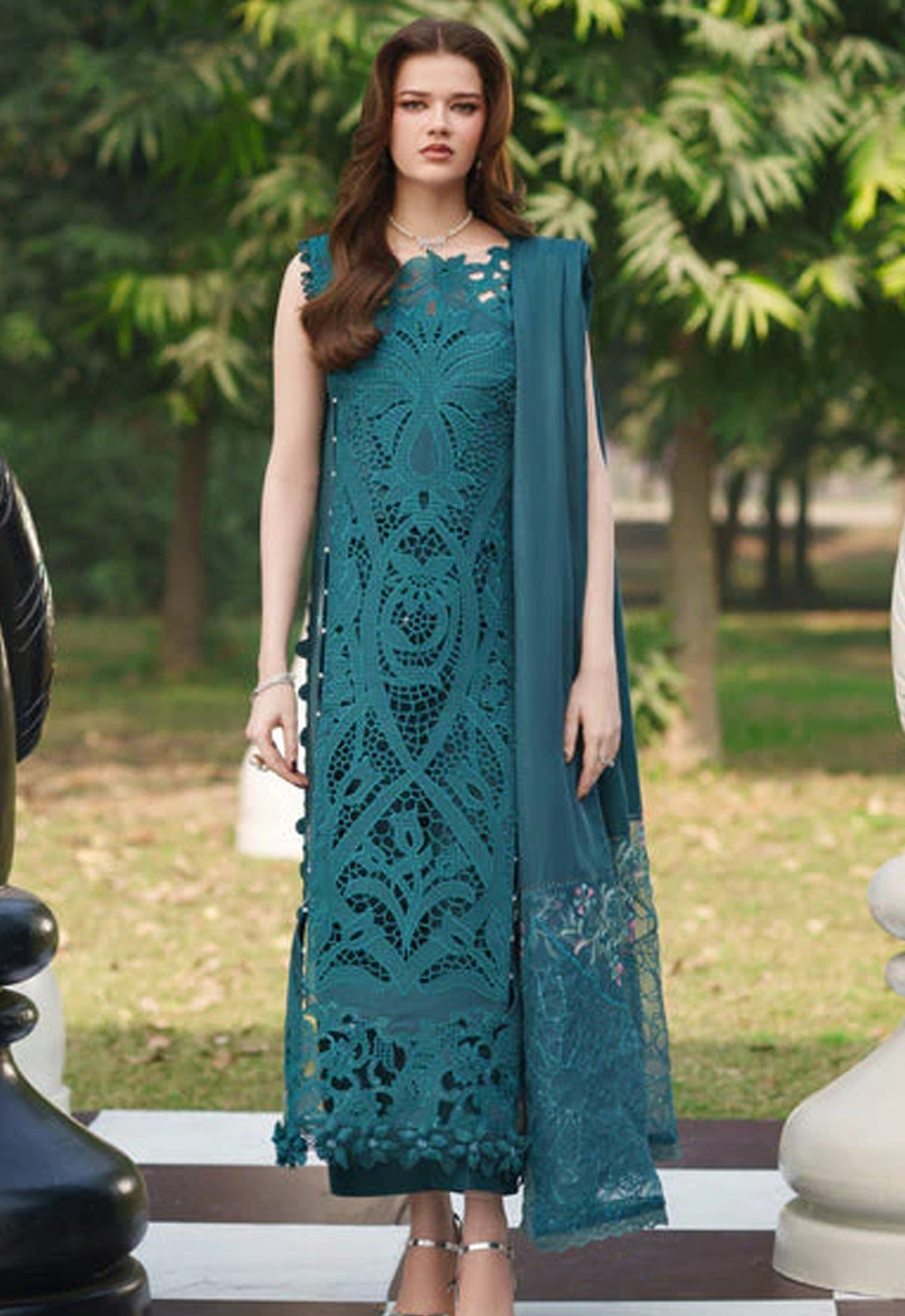 Embroidered Lawn 3 Piece Unstitched Suit GREEN-PL-SQ-04-26 - Summer Collection