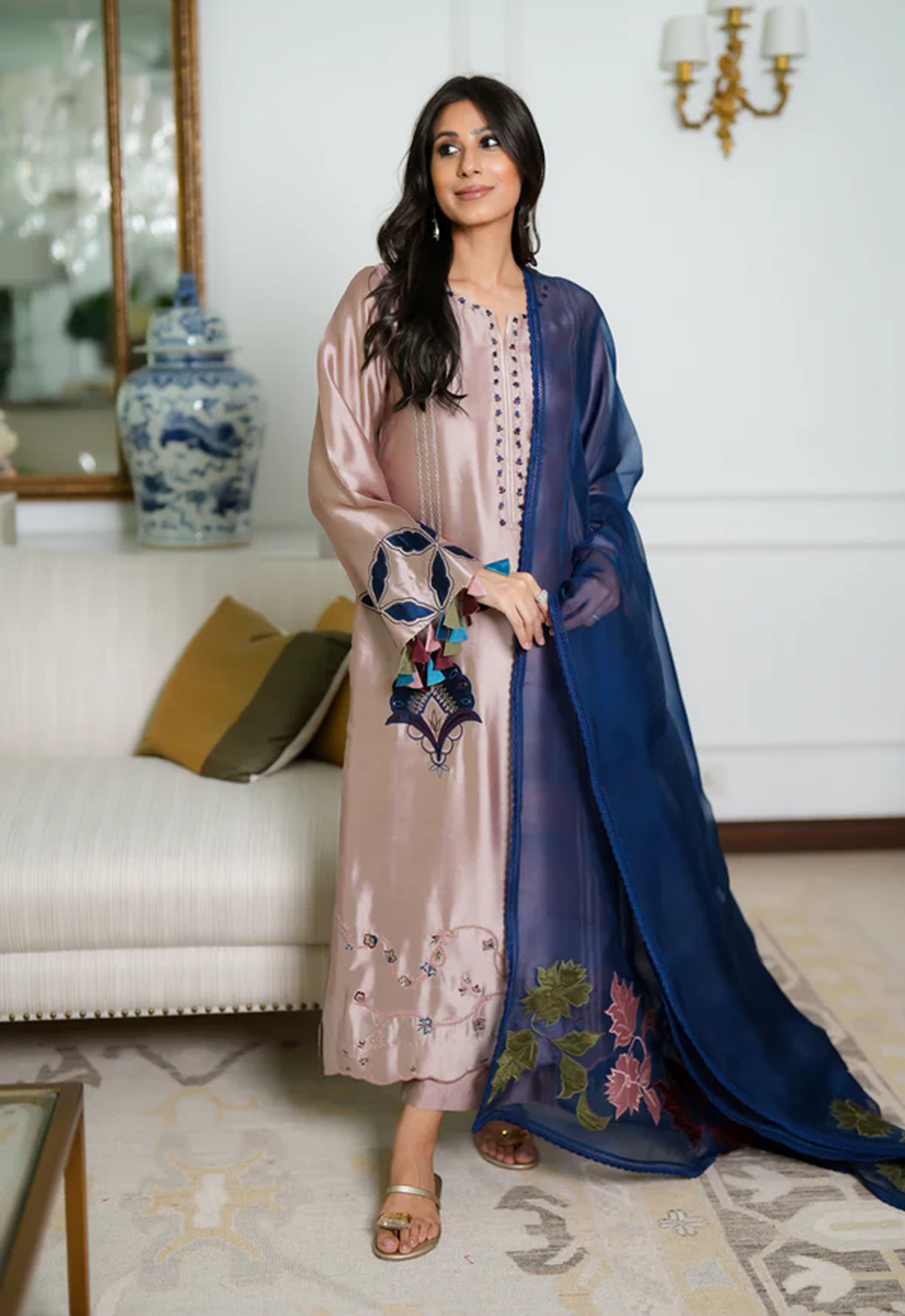 Embroidered Silk 3 Piece Unstitched Suit FRS-HU-EIREN - Summer Collection