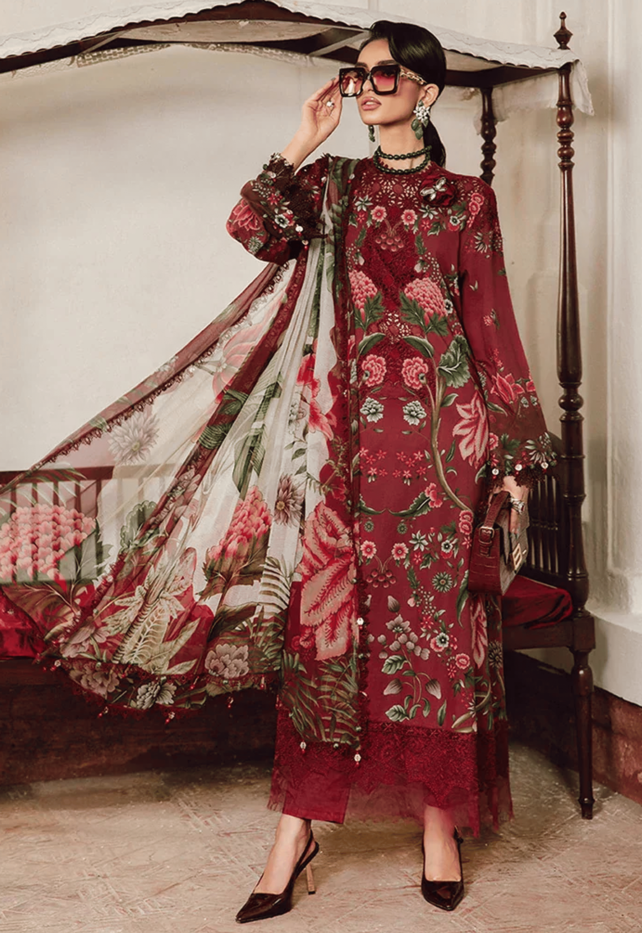 Embroidered Lawn 3 Piece Unstitched Suit MBL-MPT-2709-A-25 - Summer Collection