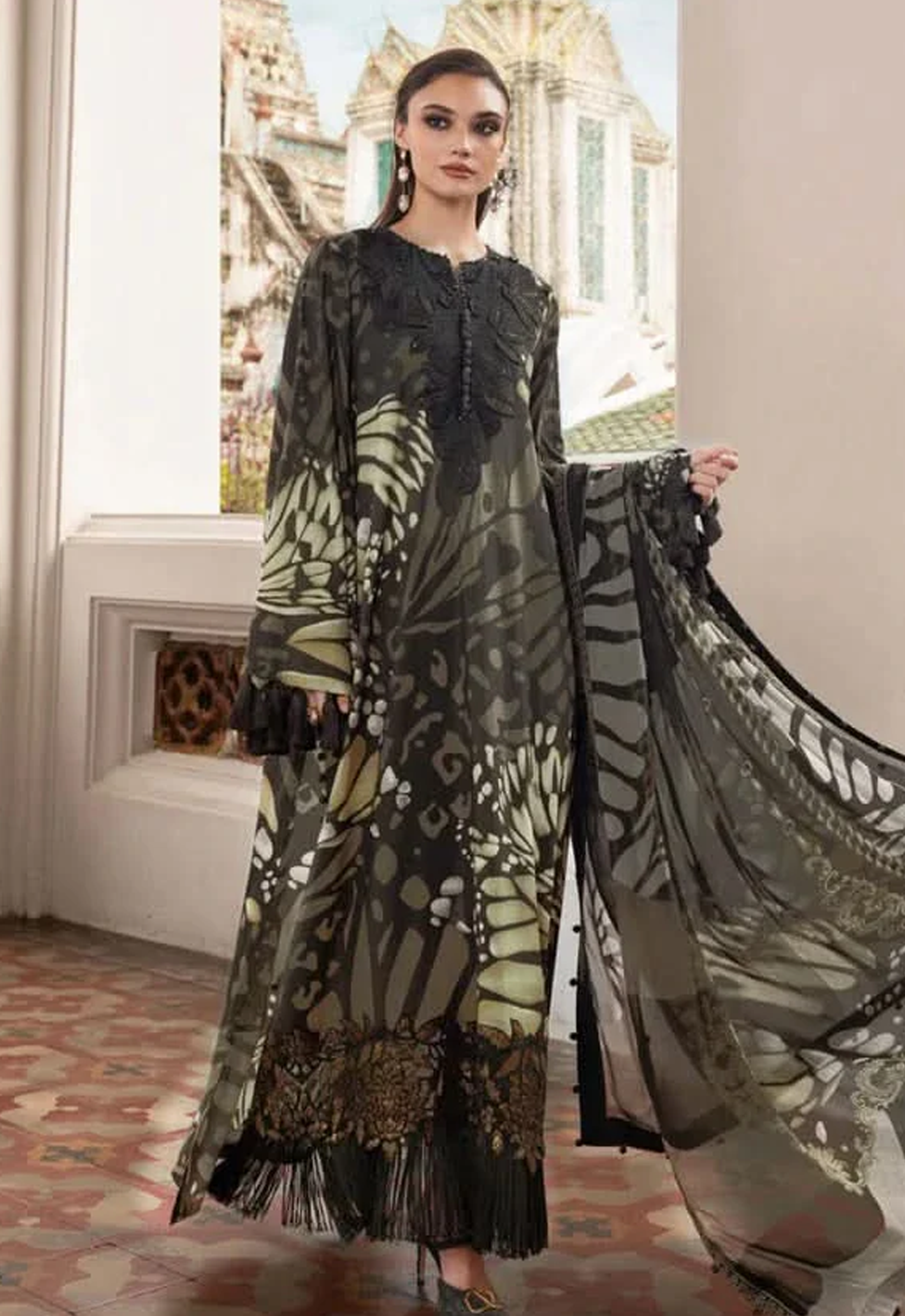 Embroidered Lawn 3 Piece Unstitched Suit MBL-MPT-2809-A-25 - Summer Collection