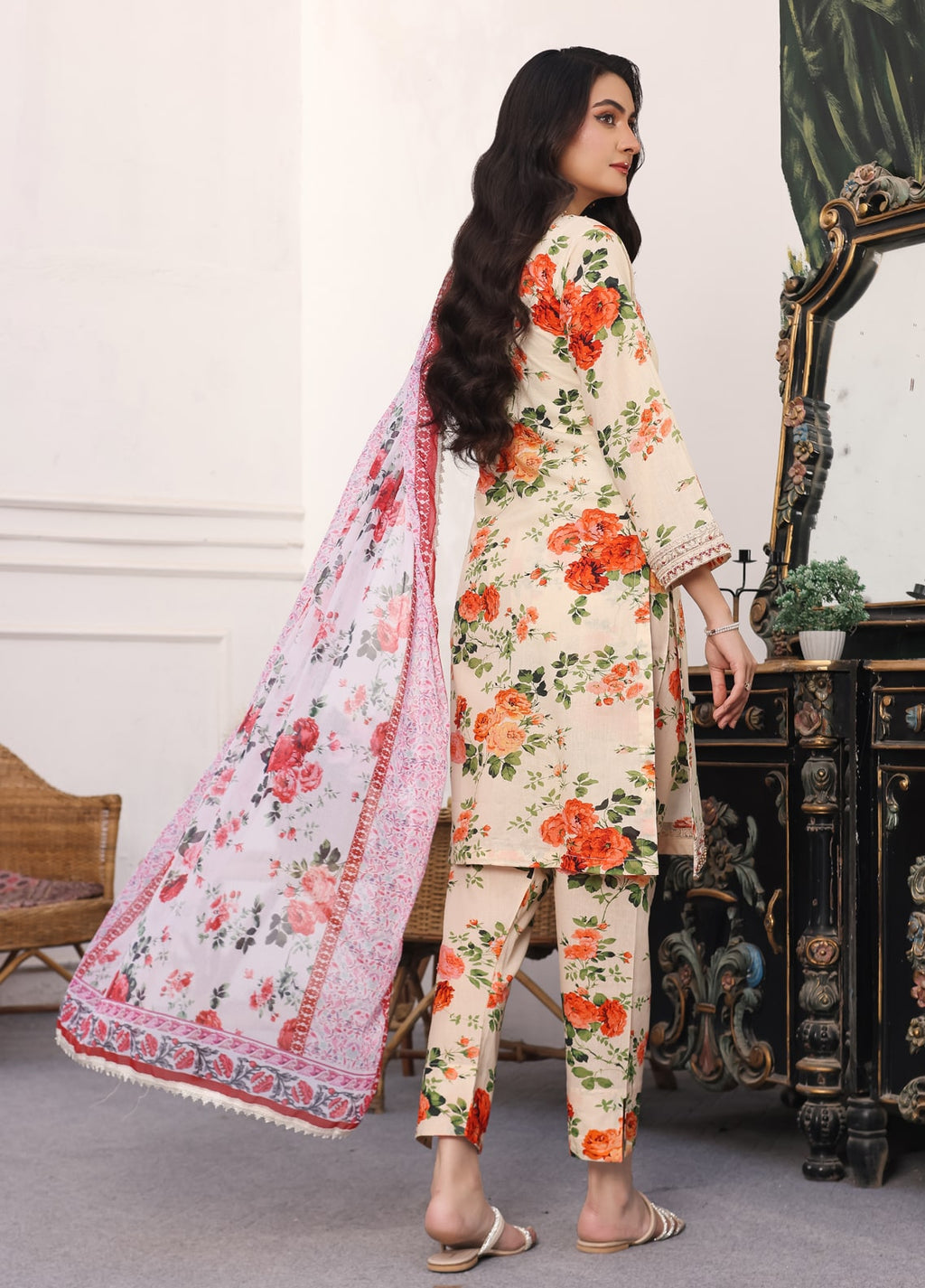 Embroidered Stitched 3 Piece Lawn Suit PD-24-102-Ready to Wear