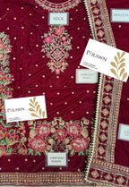 Embroidered Unstitched 3 Piece Velvet Suit ACV-VT-12 - Party Wear