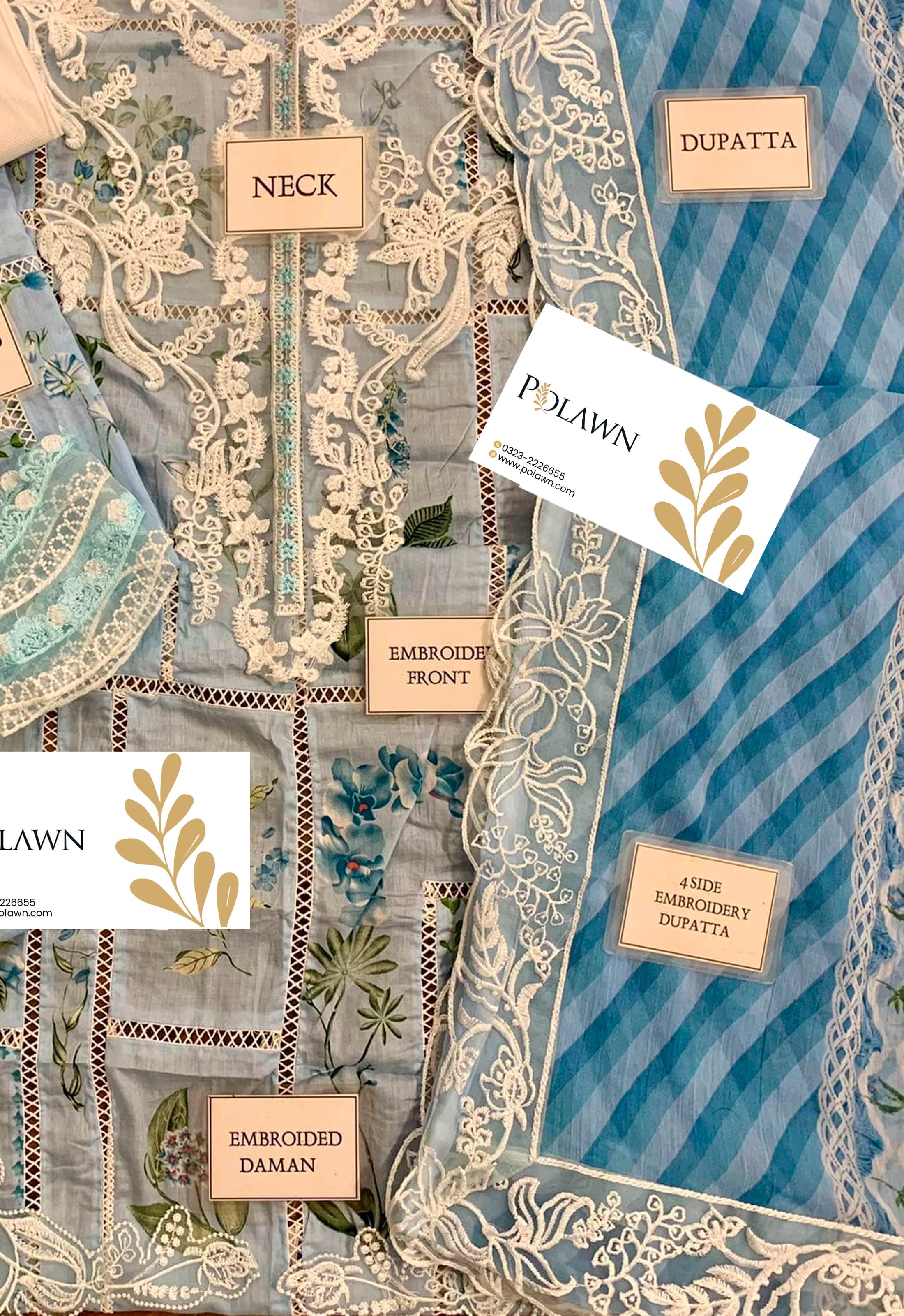 Embroidered Lawn 3 Piece Unstitched Suit CSSL-D07-B-25 - Summer Collection