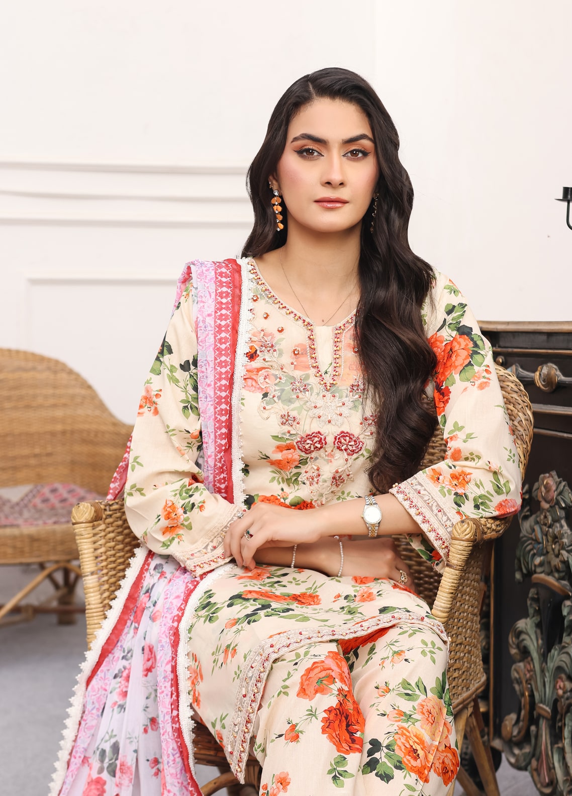 Embroidered Stitched 3 Piece Lawn Suit PD-24-102-Ready to Wear