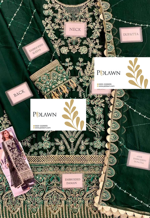 Embroidered Chiffon 3 Piece Unstitched Suit SC-CT 25004-25 - Party Wear