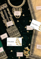 Embroidered Unstitched 3 Piece Velvet Suit ACV-VT-09 - Party Wear