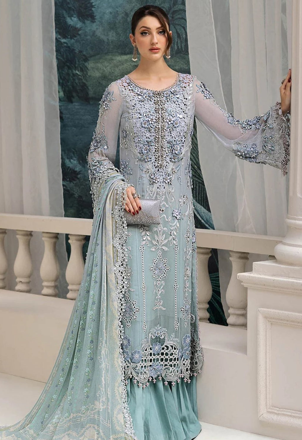 Embroidered Chiffon 3 Piece Unstitched Suit MBC-MPC-25-108 - Party Wear