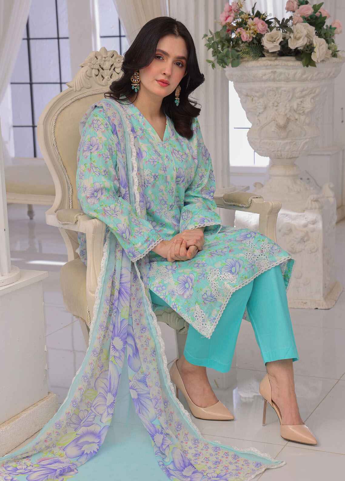 Gulzar By Polawn Printed Stitched 3 Piece Lawn Suit PD-25-301 - Ready to Wear