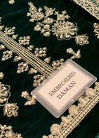 Embroidered Unstitched 3 Piece Velvet Suit QV-BK-03-SAMIRA-24 - Party Wear