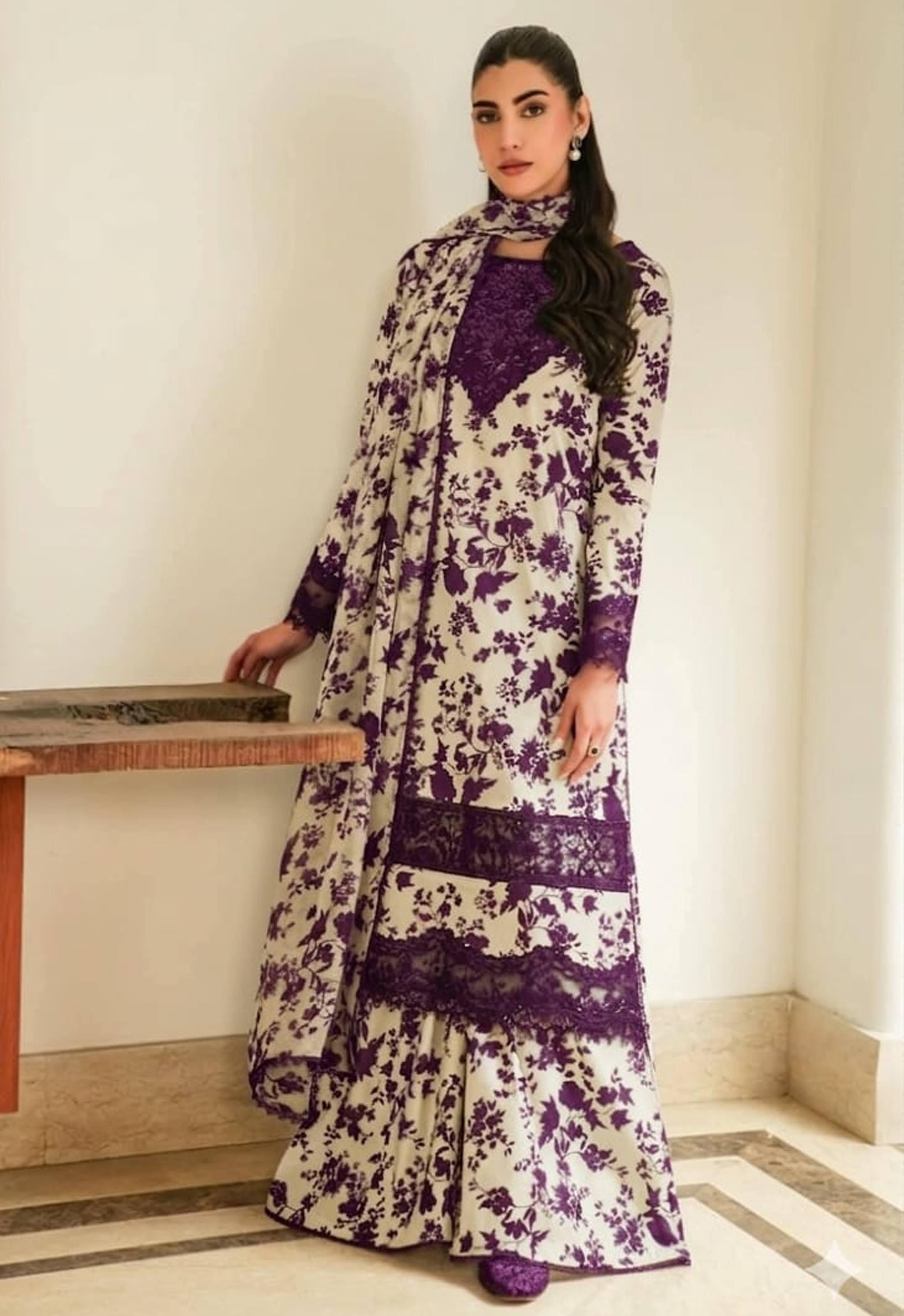 Embroidered Lawn 3 Piece Unstitched Suit ACL-WPR-31-B - Summer Collection