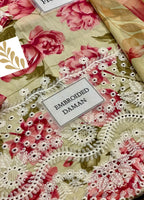 Embroidered Lawn 3 Piece Unstitched Suit IL-UE-210 - Summer Collection