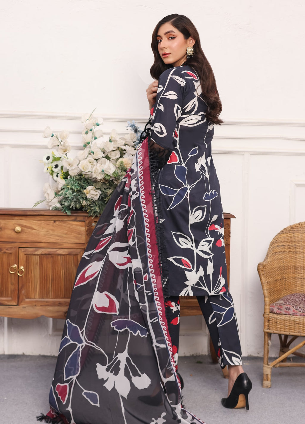 Embroidered Stitched 3 Piece Lawn Suit PD-24-101-B-Ready to Wear