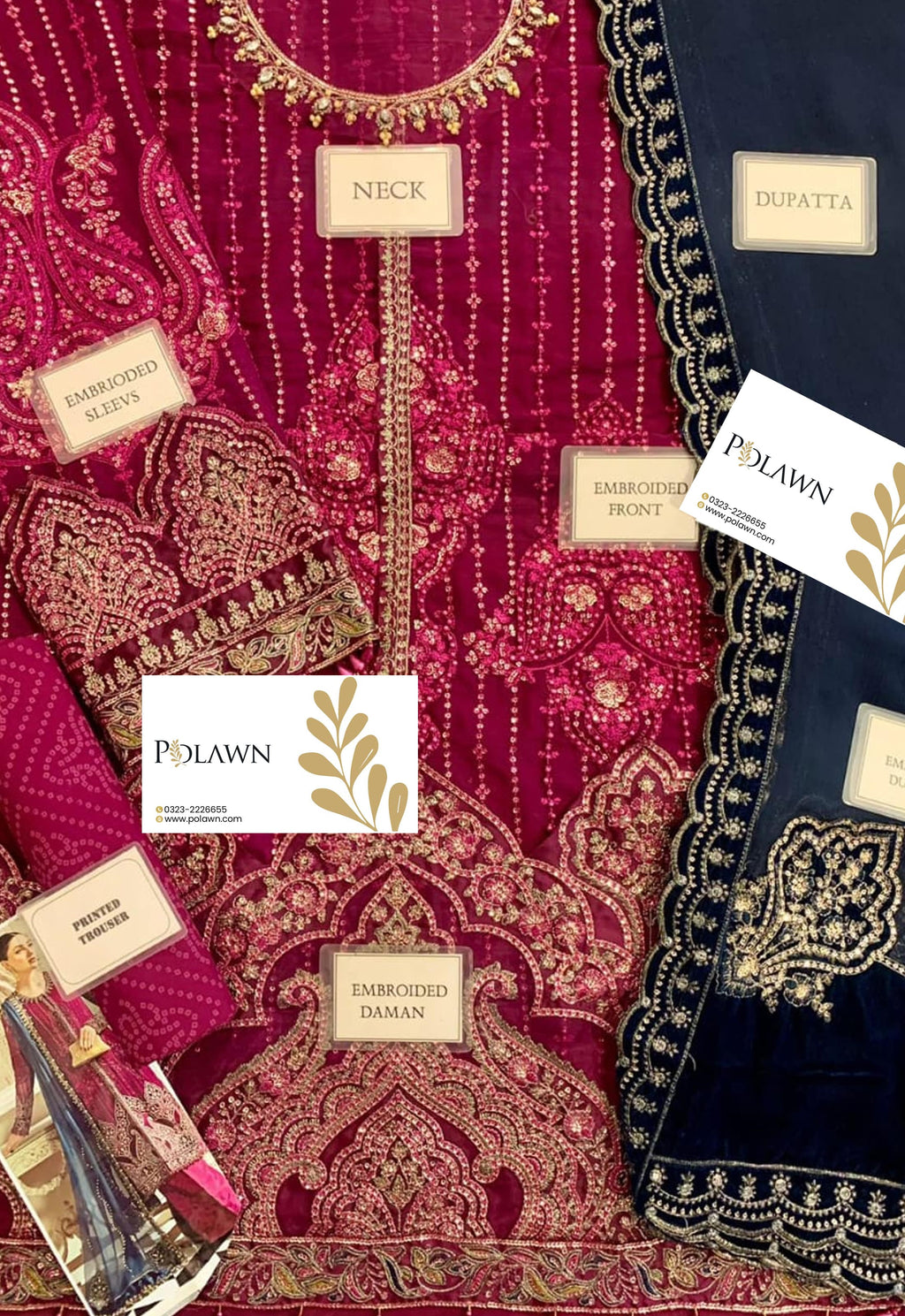 Embroidered Chiffon 3 Piece Unstitched Suit MBC-MPC-25-102 - Party Wear