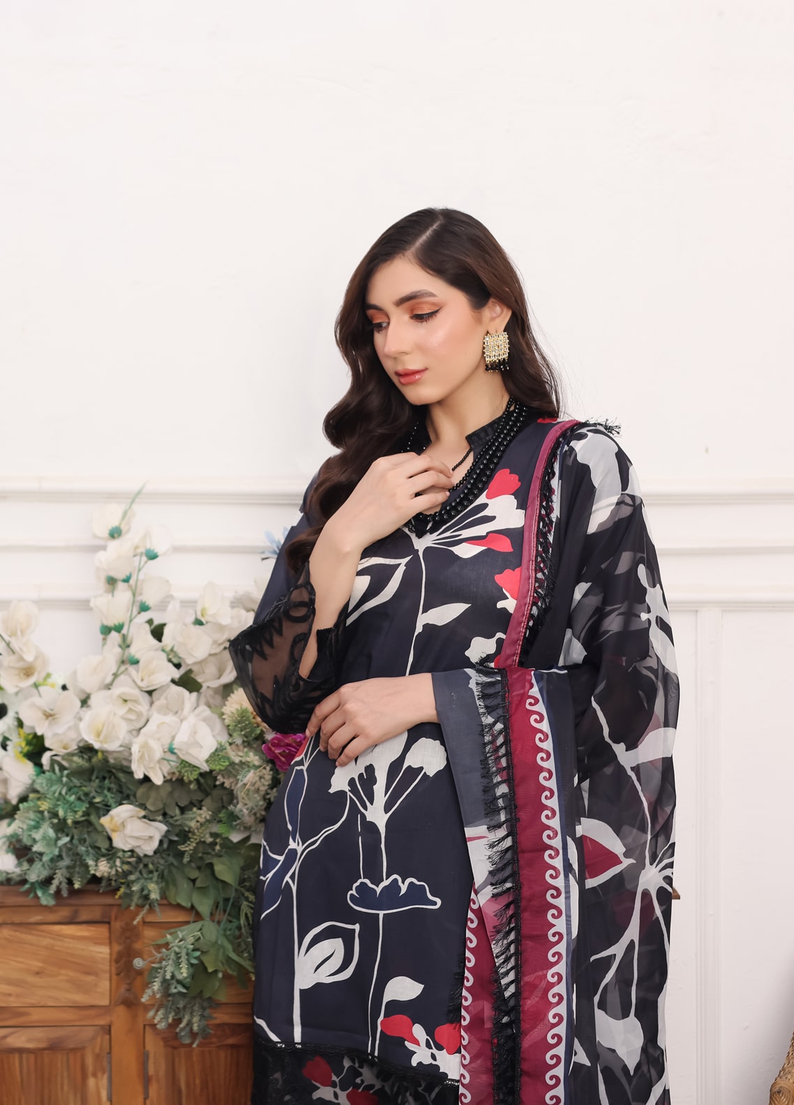 Embroidered Stitched 3 Piece Lawn Suit PD-24-101-B-Ready to Wear