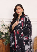 Embroidered Stitched 3 Piece Lawn Suit PD-24-101-B-Ready to Wear