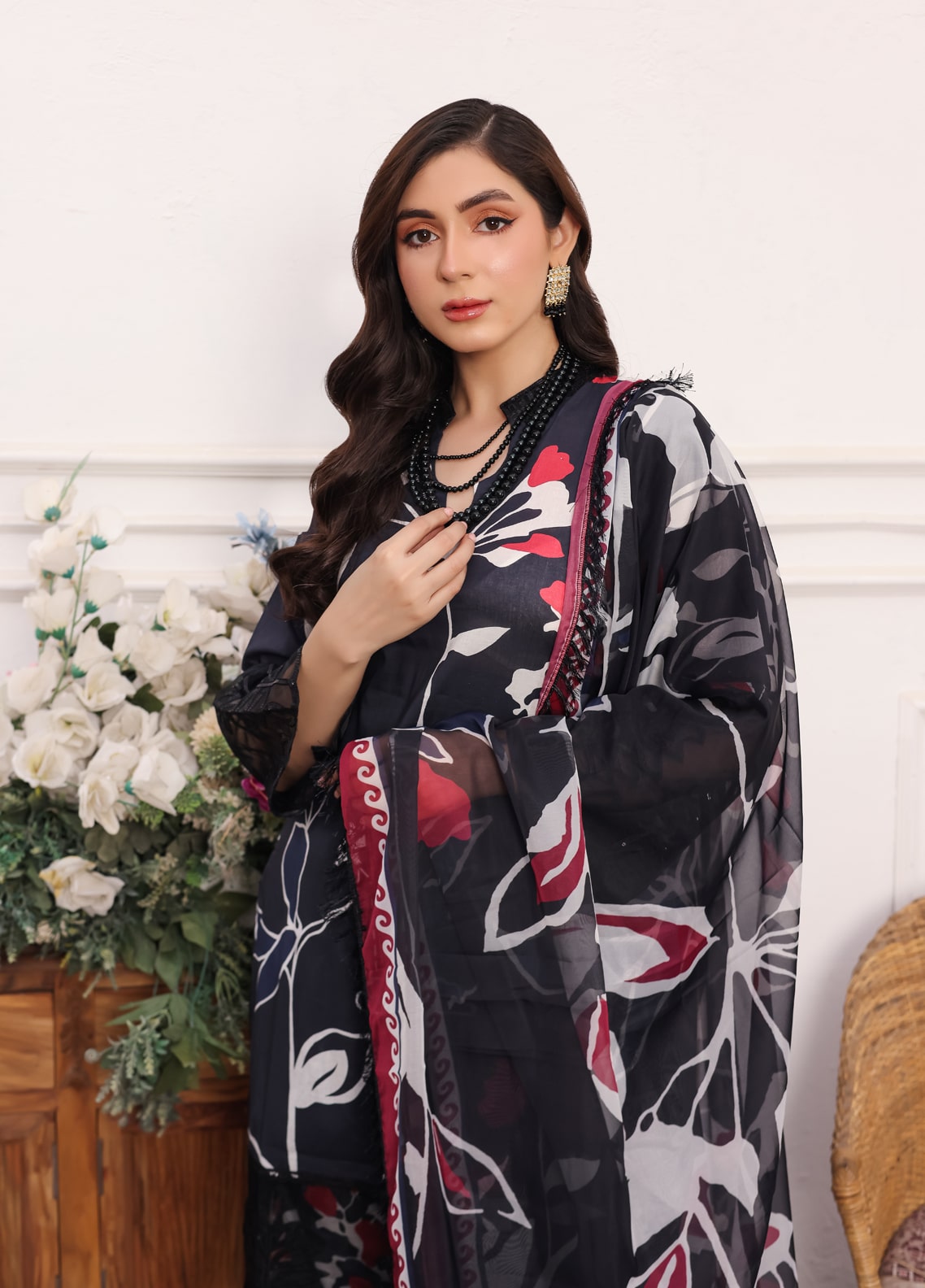 Embroidered Stitched 3 Piece Lawn Suit PD-24-101-B-Ready to Wear
