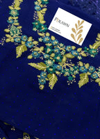 Embroidered Chiffon 3 Piece Unstitched Saree MBC-BD-2704-23-Party Wear