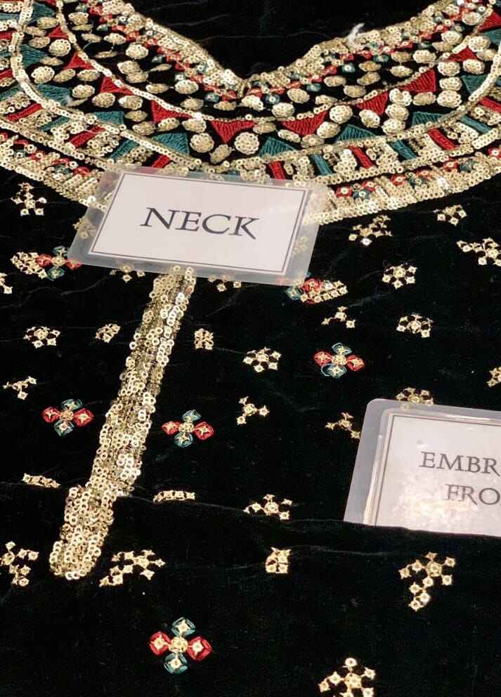 Embroidered Unstitched 3 Piece Velvet Suit JV-VF-2037 - Party Wear