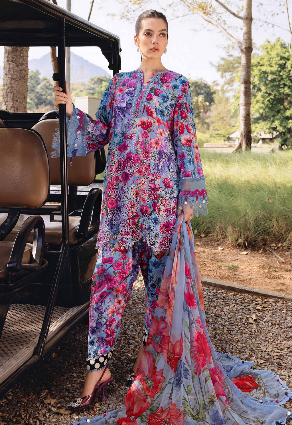 Embroidered Lawn 3 Piece Unstitched Suit MBL-MPT-2902-B-26 - Summer Collection