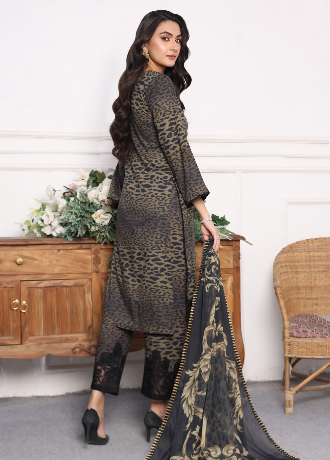 Embroidered Stitched 3 Piece Lawn Suit PD-24-104-A- Ready to Wear