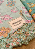 Embroidered Lawn 3 Piece Unstitched Suit RL-N-607 - Summer Collection