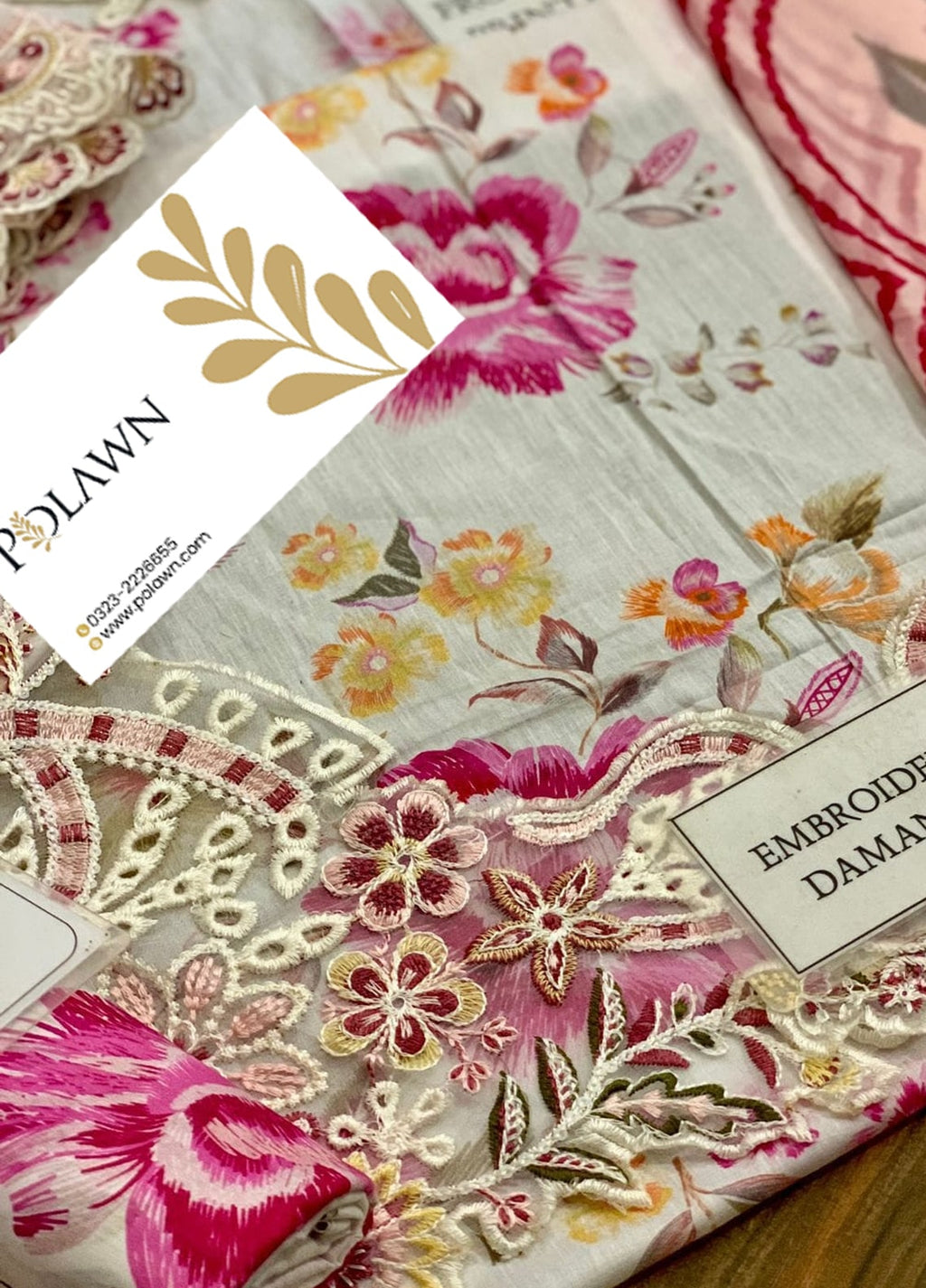 Embroidered Lawn 3 Piece Unstitched Suit RL-N-608 - Summer Collection