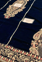 Embroidered Unstitched 3 Piece Velvet Suit ACV-VT-07-A-25 - Party Wear