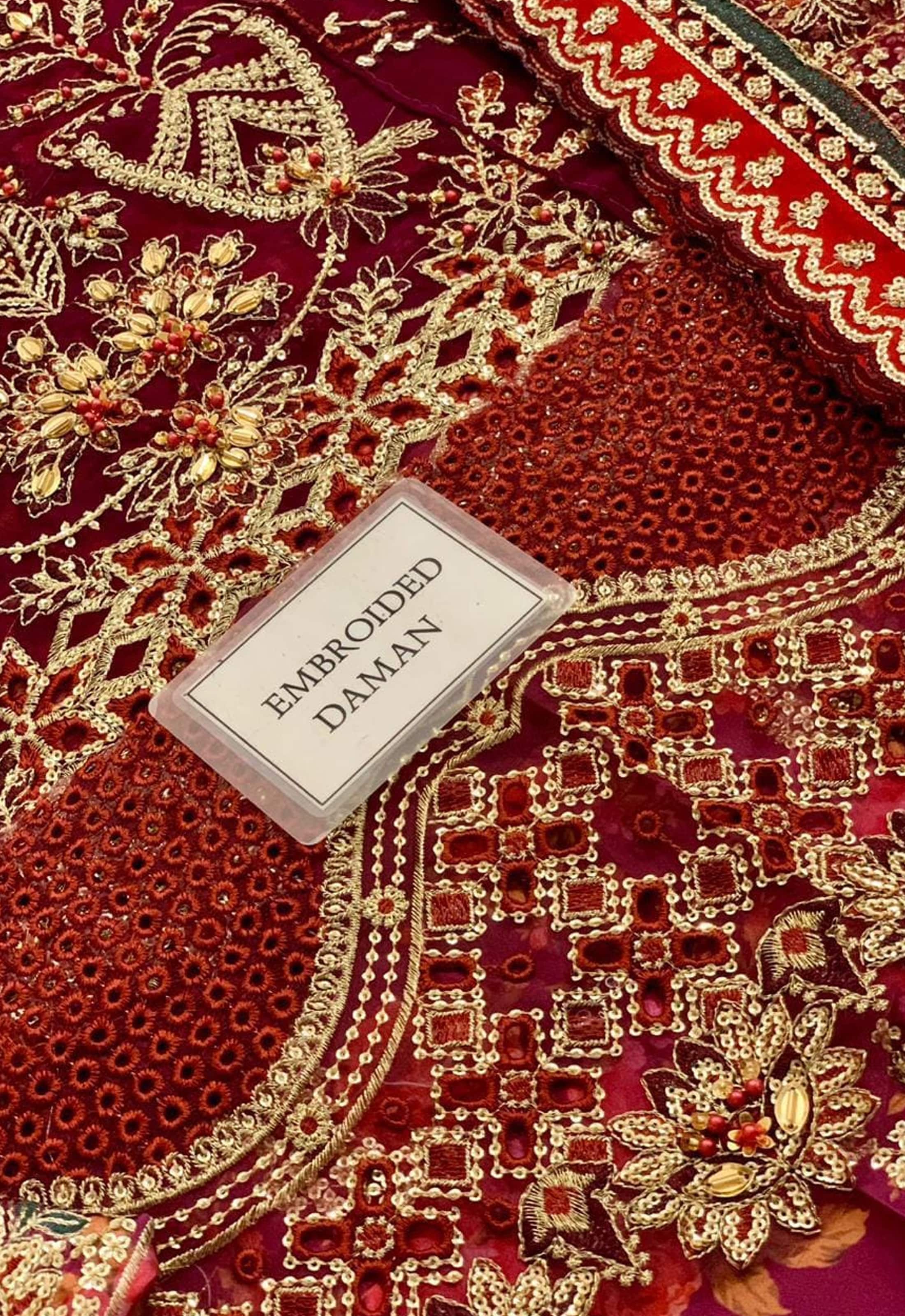 Embroidered Chiffon 3 Piece Unstitched Suit IL-ILC-04 - Party Wear