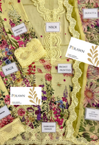 Embroidered Lawn 3 Piece Unstitched Suit MBL-MPT-2603-A-25 - Summer Collection