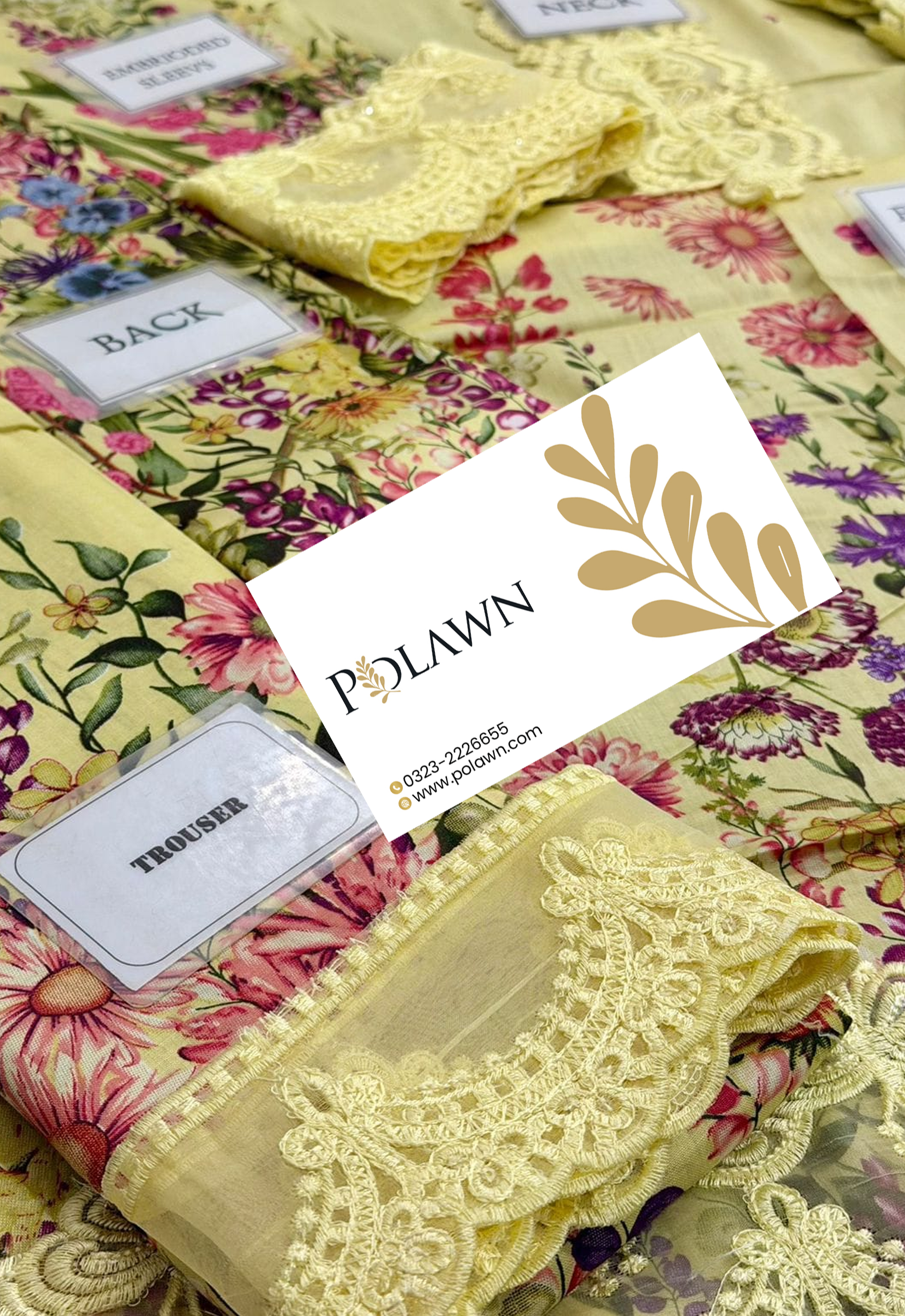 Embroidered Lawn 3 Piece Unstitched Suit MBL-MPT-2603-A-25 - Summer Collection