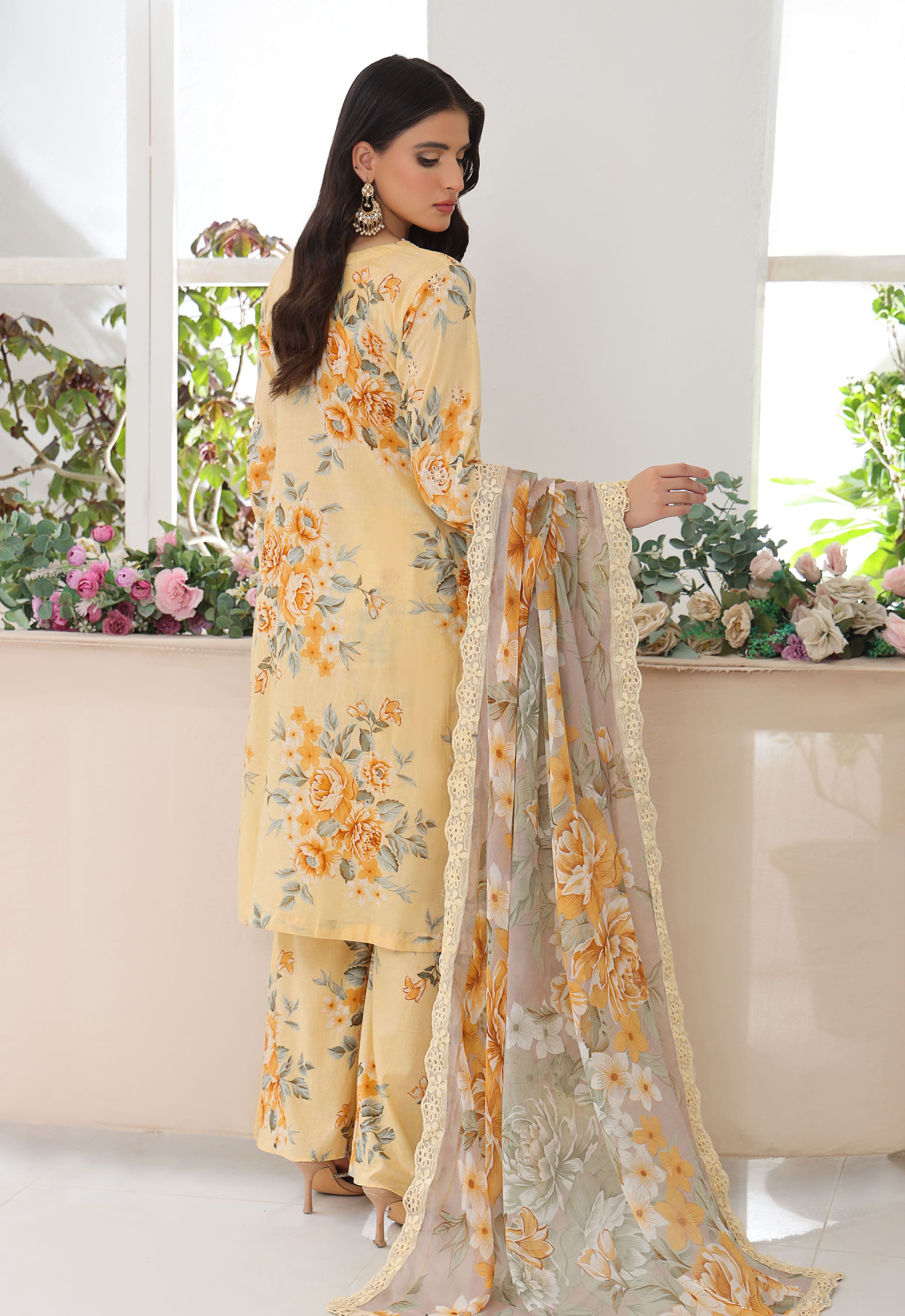 Husn By Polawn Embroidered Stitched 3 Piece Lawn Suit PD-25-431-A-Ready to Wear