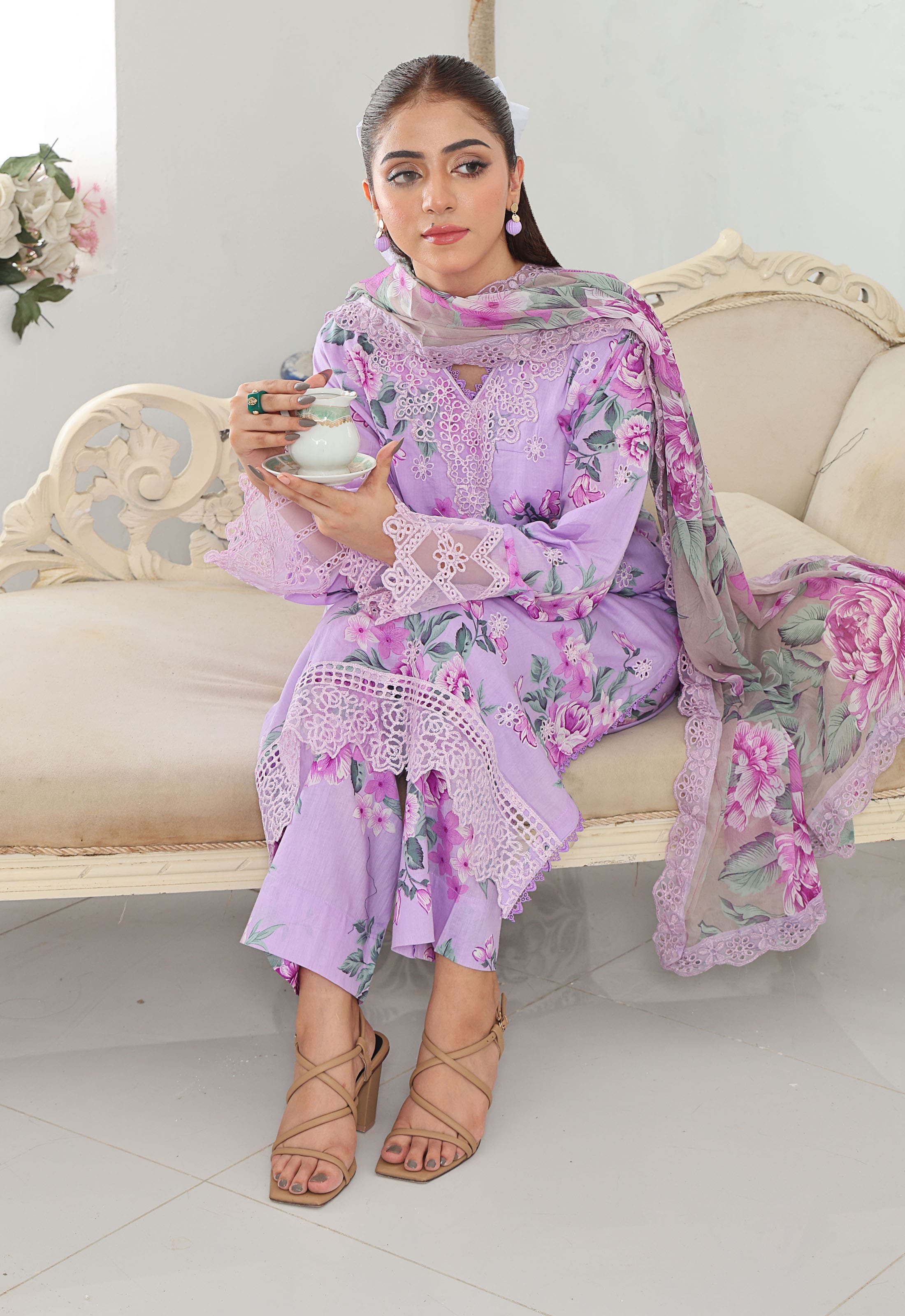Husn By Polawn Embroidered Stitched 3 Piece Lawn Suit PD-25-431-B-Ready to Wear
