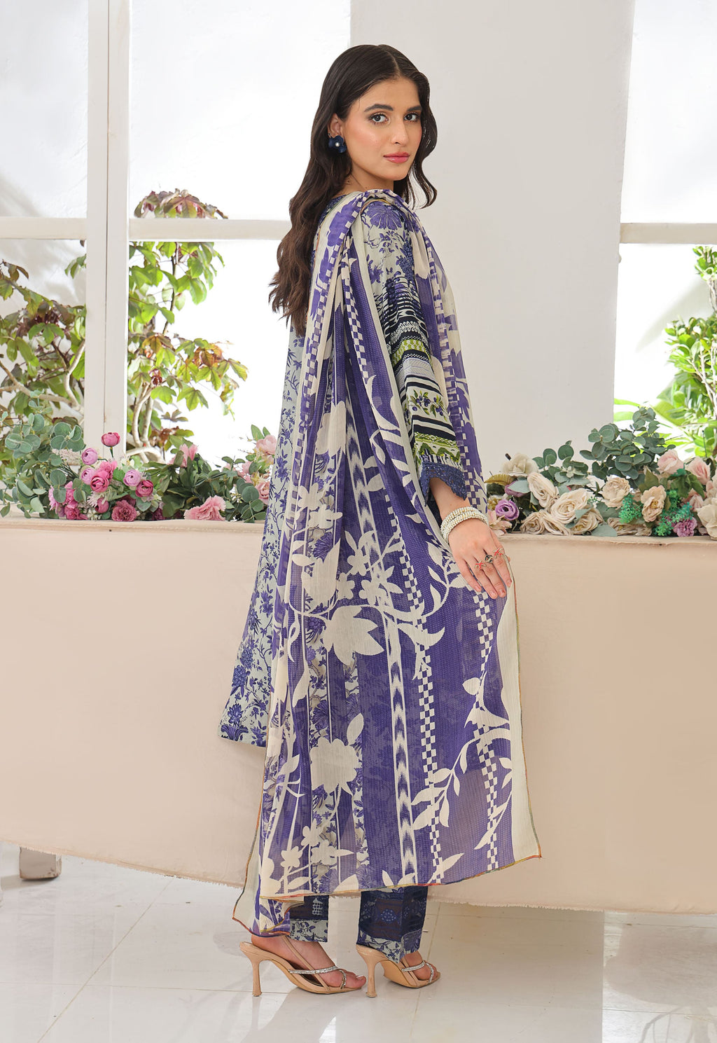 Husn By Polawn Embroidered Stitched 3 Piece Lawn Suit PD-25-433-A-Ready to Wear