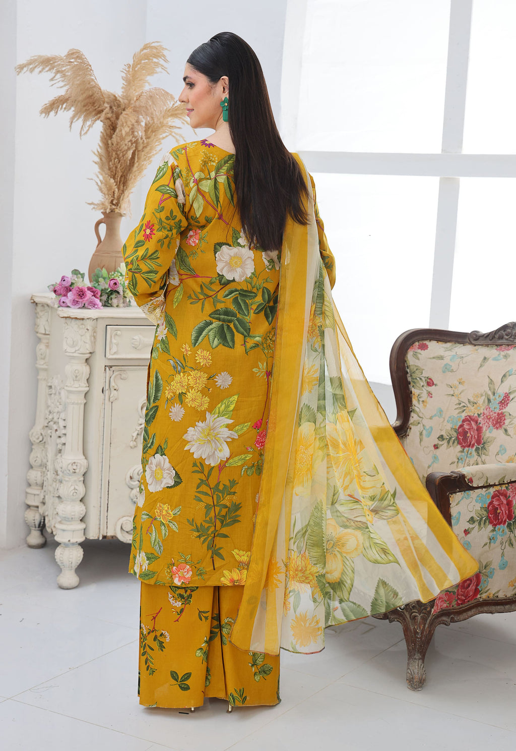 Naina By Polawn Embroidered Stitched 3 Piece Lawn Suit PD-25-436-B-Ready to Wear