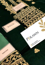 Embroidered Unstitched 3 Piece Velvet Suit ACV-VT-09 - Party Wear