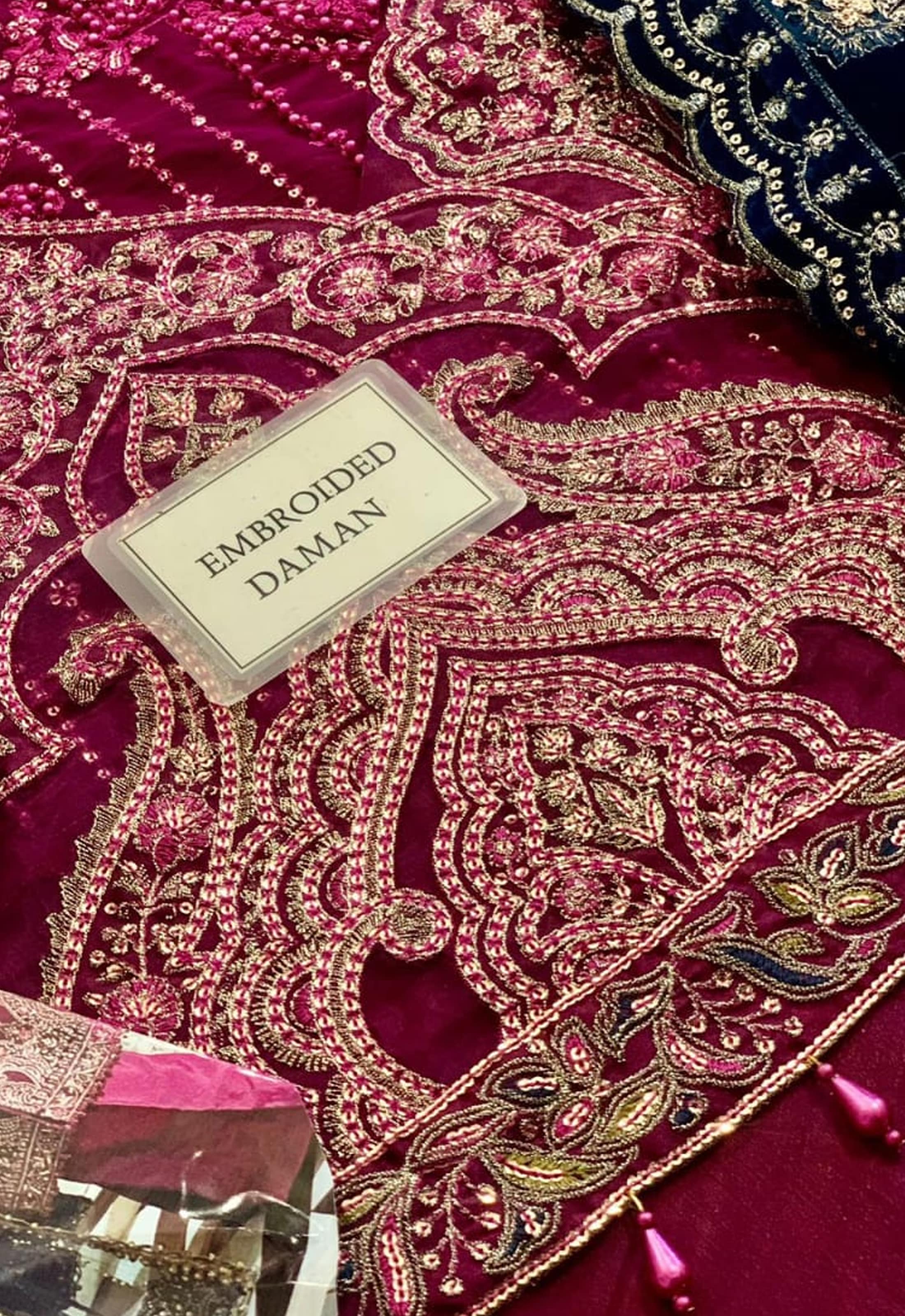 Embroidered Chiffon 3 Piece Unstitched Suit MBC-MPC-25-102 - Party Wear