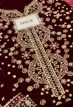 Embroidered Unstitched 3 Piece Velvet Suit JV-CVF-D05-25 - Party Wear
