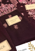 Embroidered Unstitched 3 Piece Velvet Suit  NV-NE-198 - Party Wear