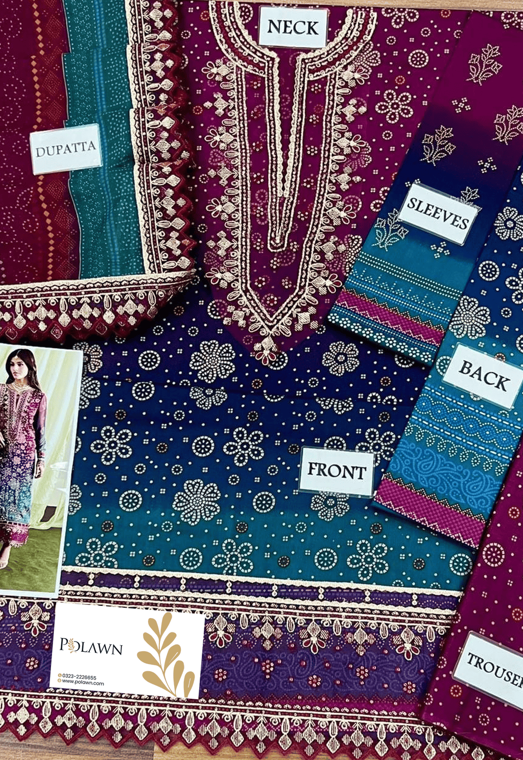 Embroidered Lawn 3 Piece Unstitched Suit NL-NP-700 - Summer Collection