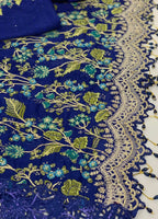 Embroidered Chiffon 3 Piece Unstitched Saree MBC-BD-2704-23-Party Wear