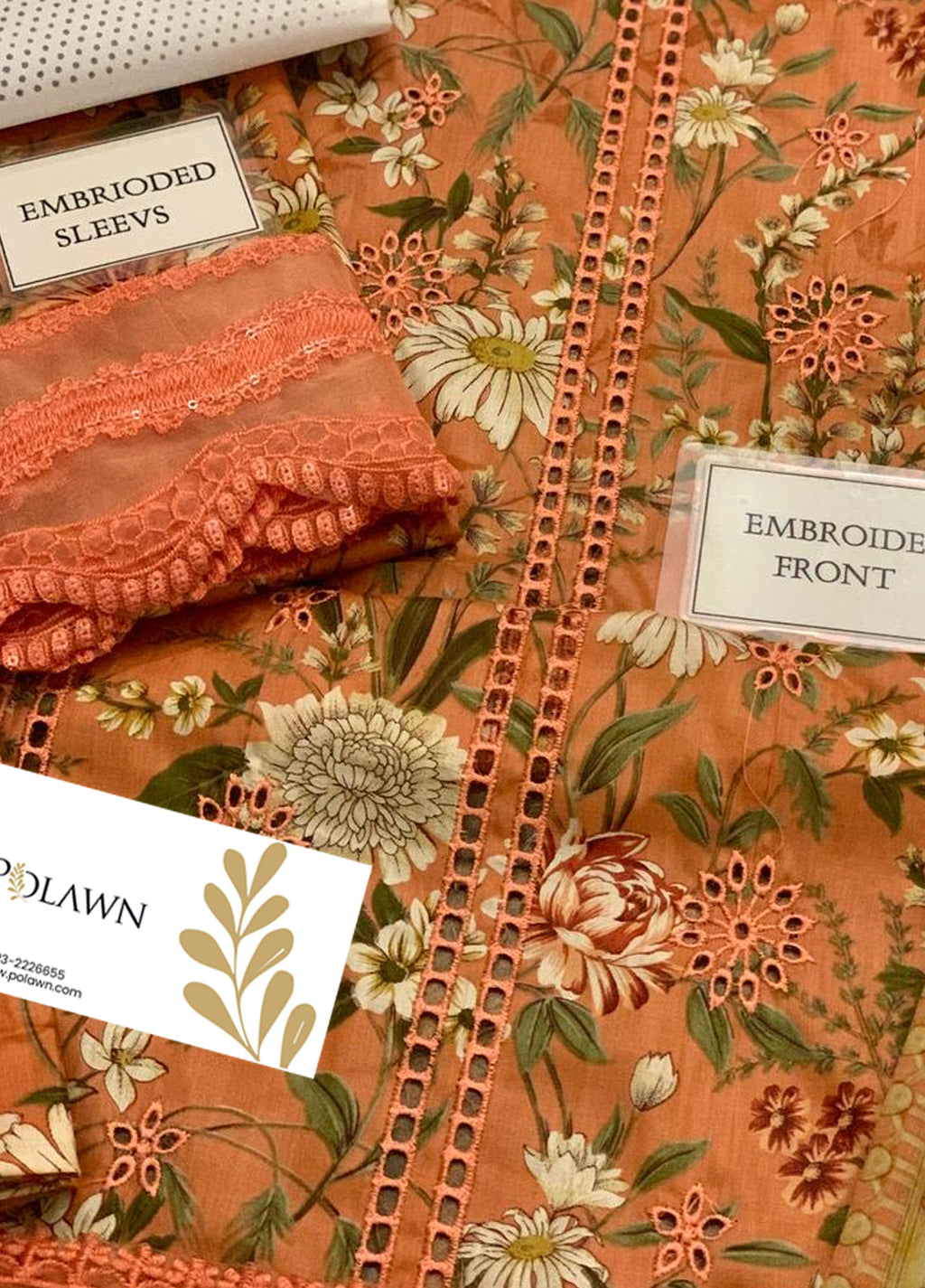 Embroidered Lawn 3 Piece Unstitched Suit MBL-MPT-2508-A-25 - Summer Collection