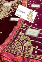 Embroidered Unstitched 3 Piece Velvet Suit JV-CVF-D05-25 - Party Wear