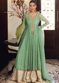 Pistachio Green Embroidered Unstitched 3 Piece Chiffon Suit AIC-Dreamy Pastel-21-Party Wear